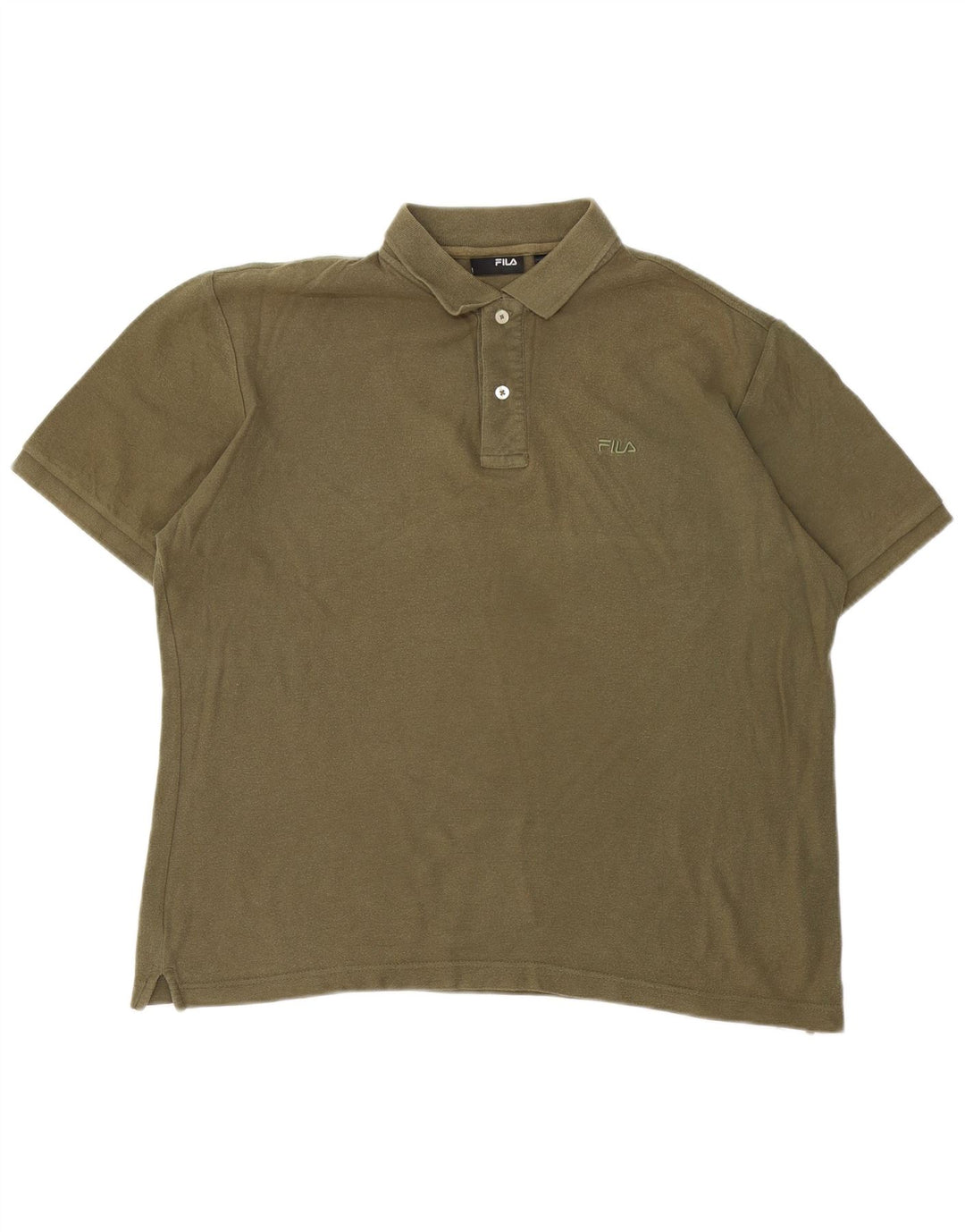 FILA Mens Polo Shirt Medium Khaki Cotton