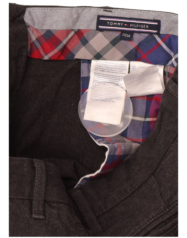 TOMMY HILFIGER Mens Slim Chino Trousers W32 L32 Grey Cotton