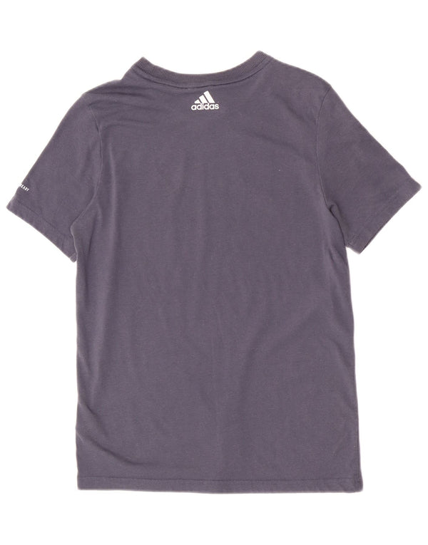 Adidas Boys Regular Graphic T-Shirt Top 13-14 Years Navy Blue Polyester