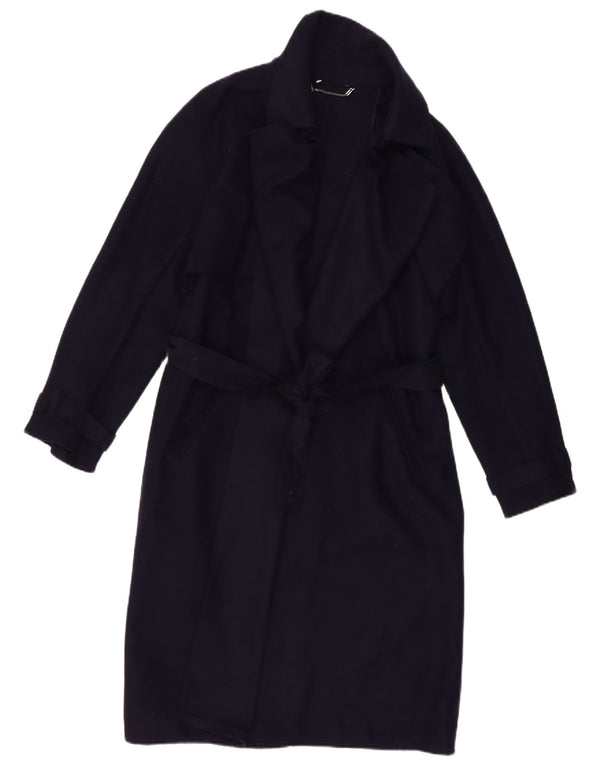 VINTAGE Womens Overcoat UK 16 Large Navy Blue