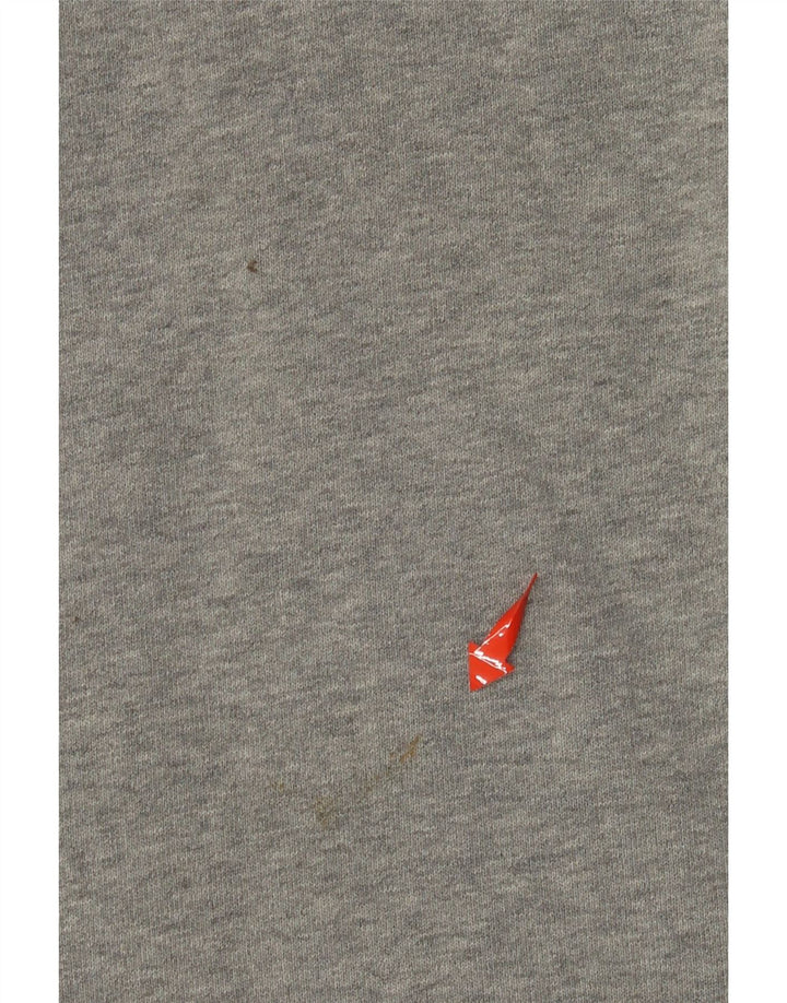 TOMMY HILFIGER Mens Graphic Hoodie Jumper Medium Grey Colourblock Cotton