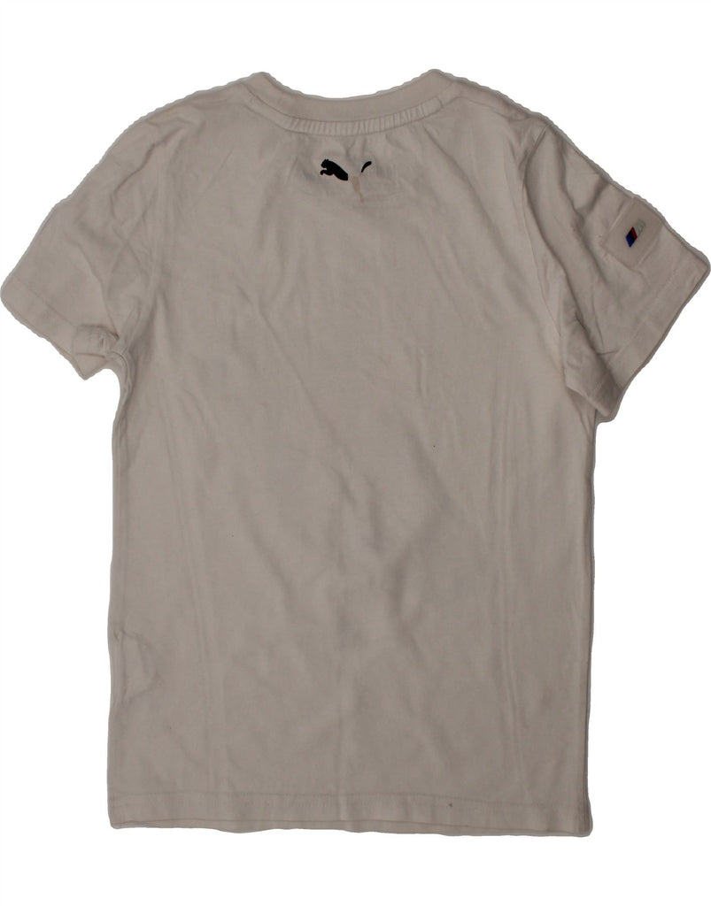 PUMA Boys BMW Motorsport Graphic T-Shirt Top 9-10 Years White Cotton Vintage Puma and Second-Hand Puma from Messina Hembry 