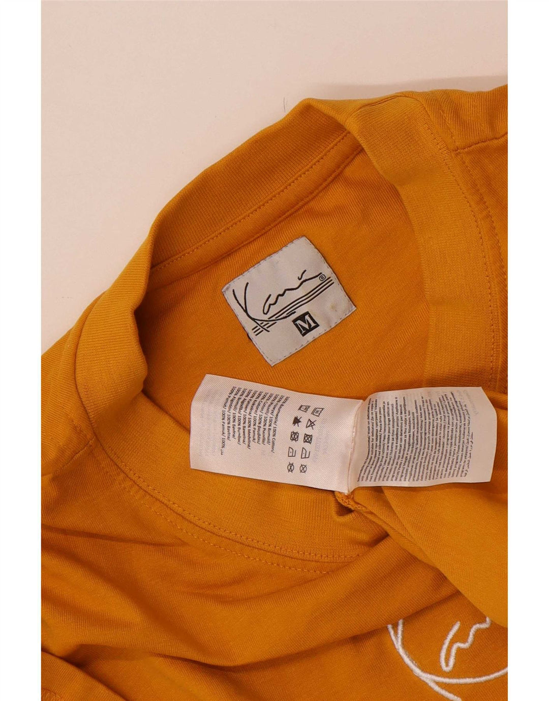 Karl Kani Mens T-Shirt Top Medium Orange Cotton