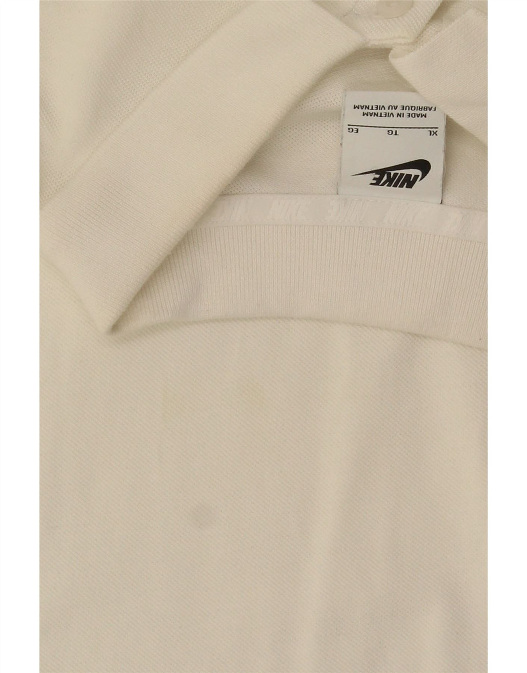 Nike Mens Polo Shirt XL White Cotton