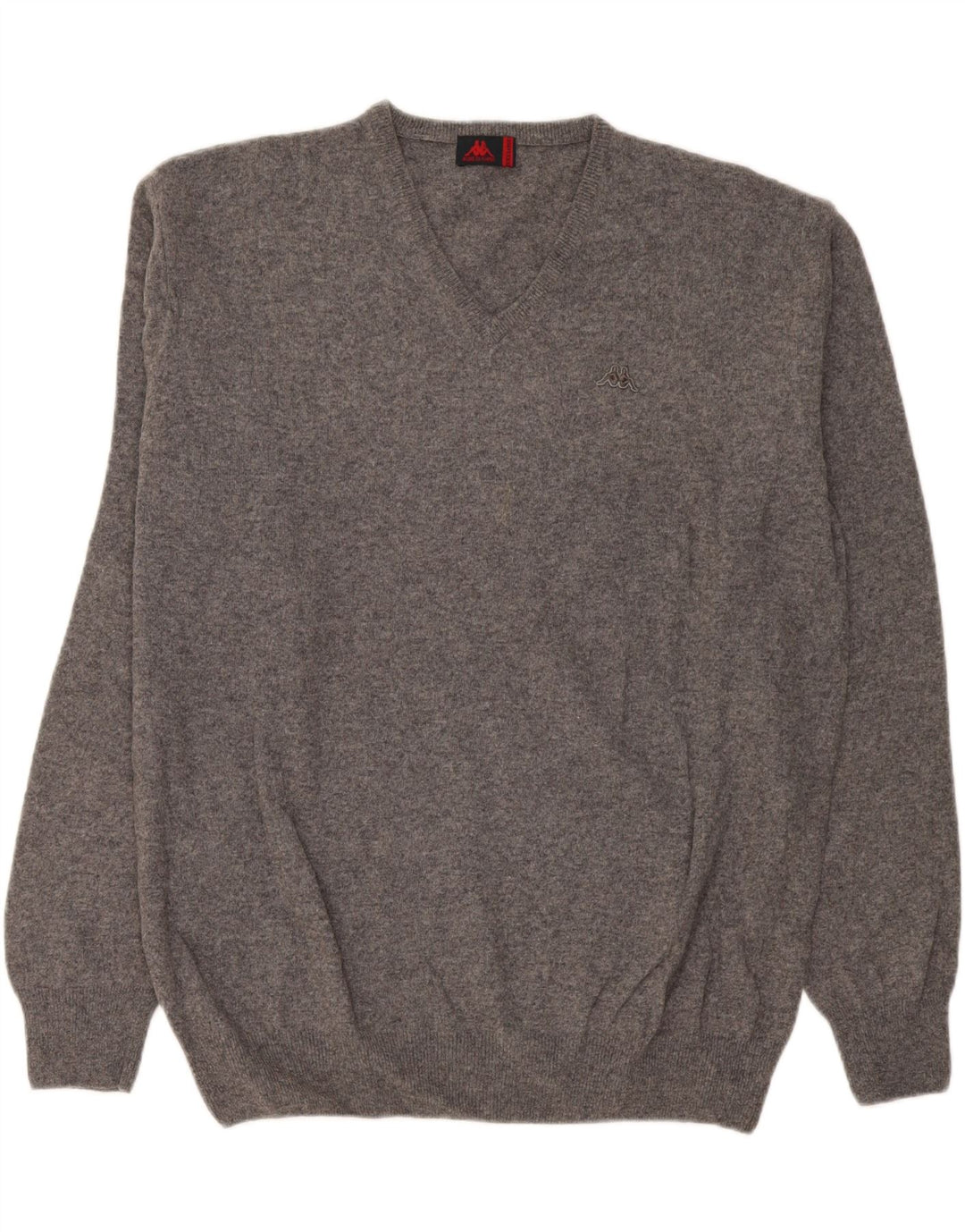 Kappa Mens V-Neck Jumper Sweater 3XL Grey Lambswool