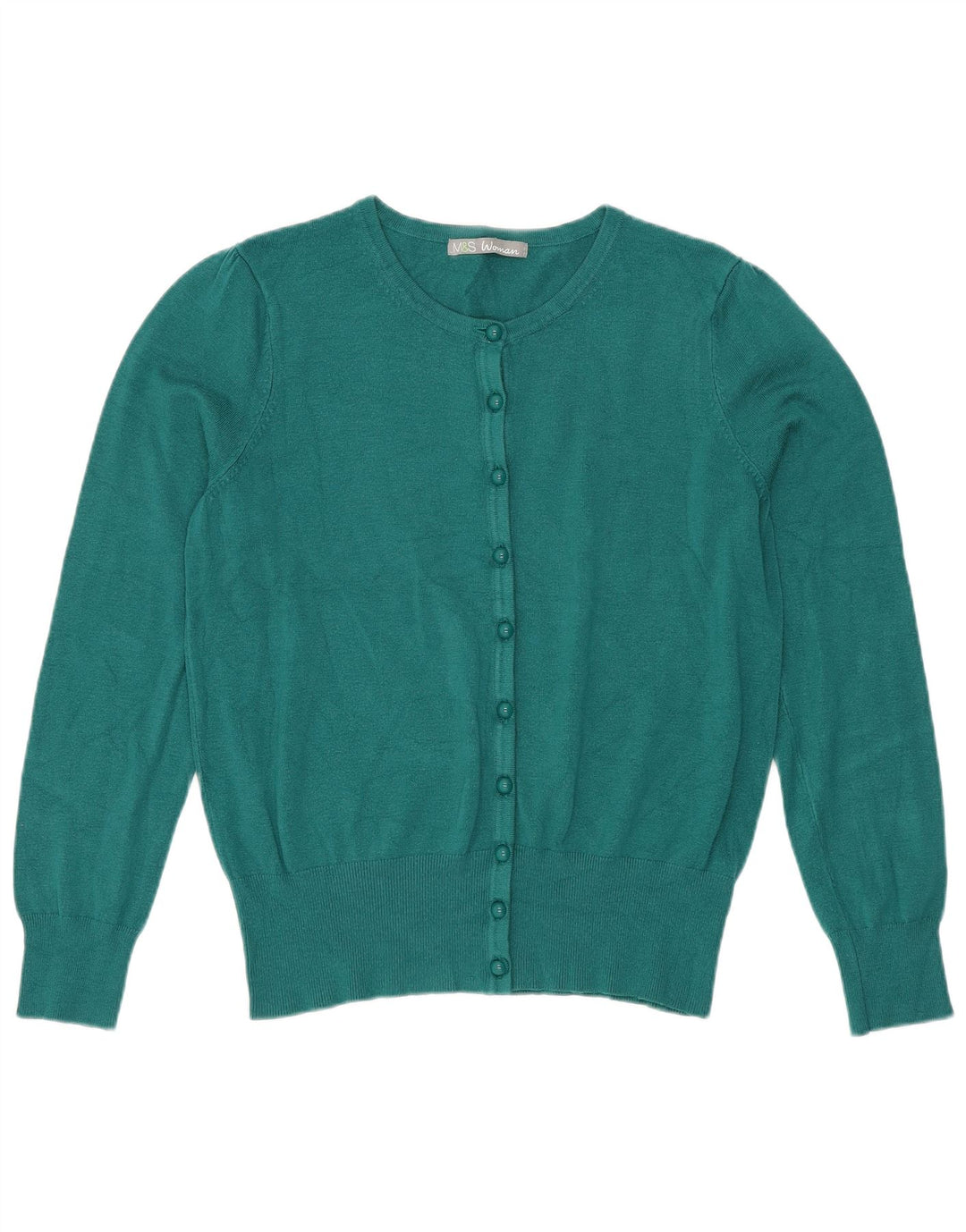 Marks & Spencer Womens Cardigan Sweater UK 14 Medium Green Viscose