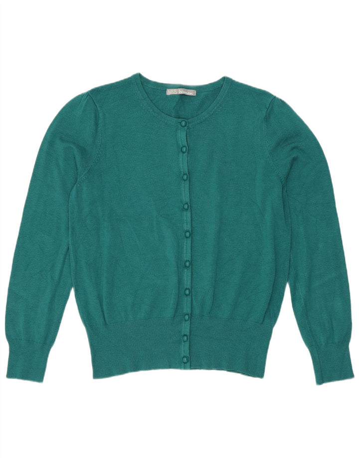 Marks & Spencer Womens Cardigan Sweater UK 14 Medium Green Viscose