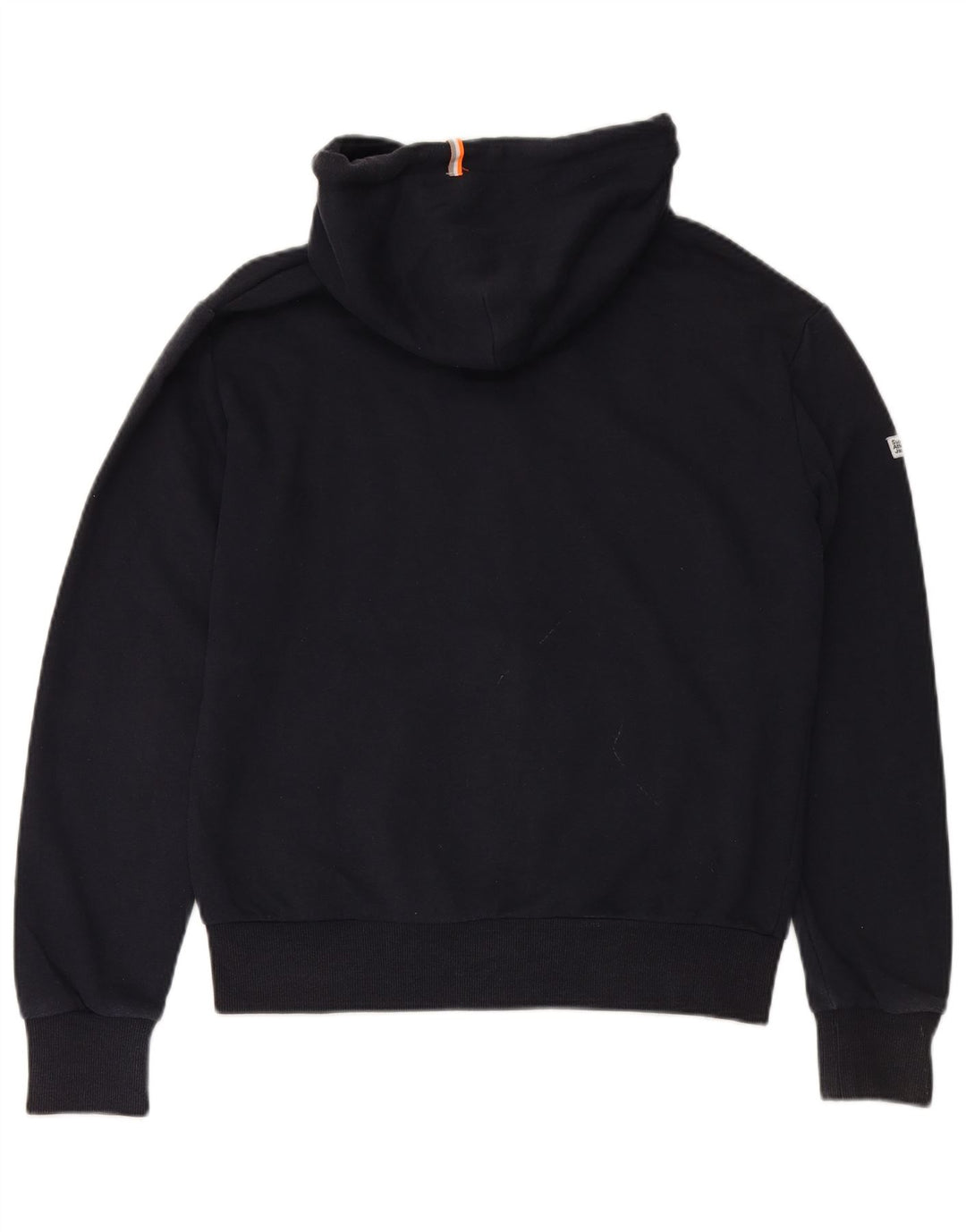 SUPERDRY Mens Zip Hoodie Sweater Large Navy Blue Cotton