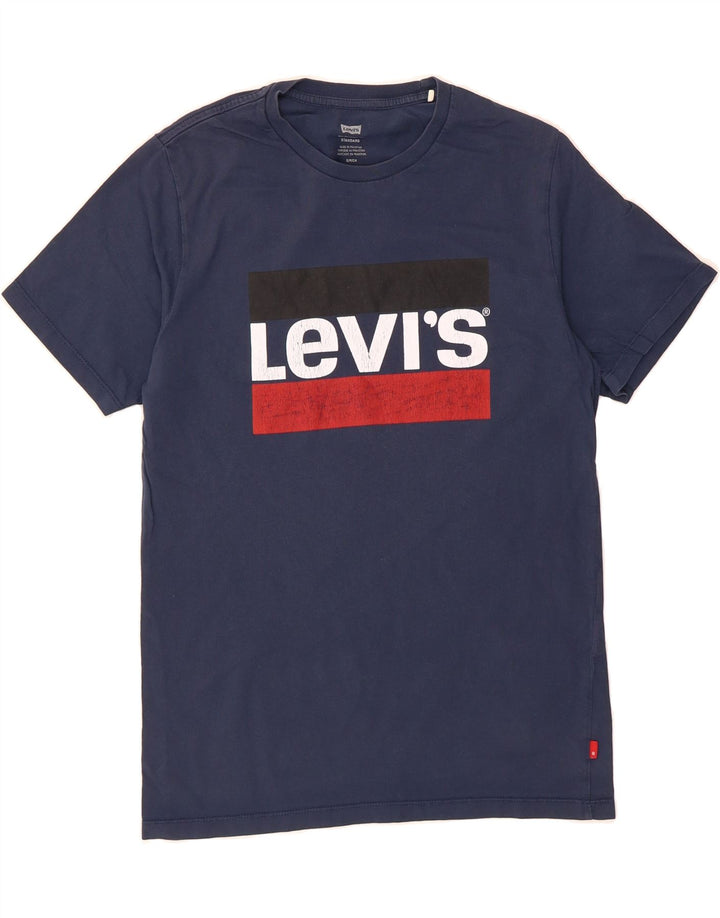 LEVI'S Mens Graphic T-Shirt Top Small Navy Blue Vintage Levi's and Second-Hand Levi's from Messina Hembry 