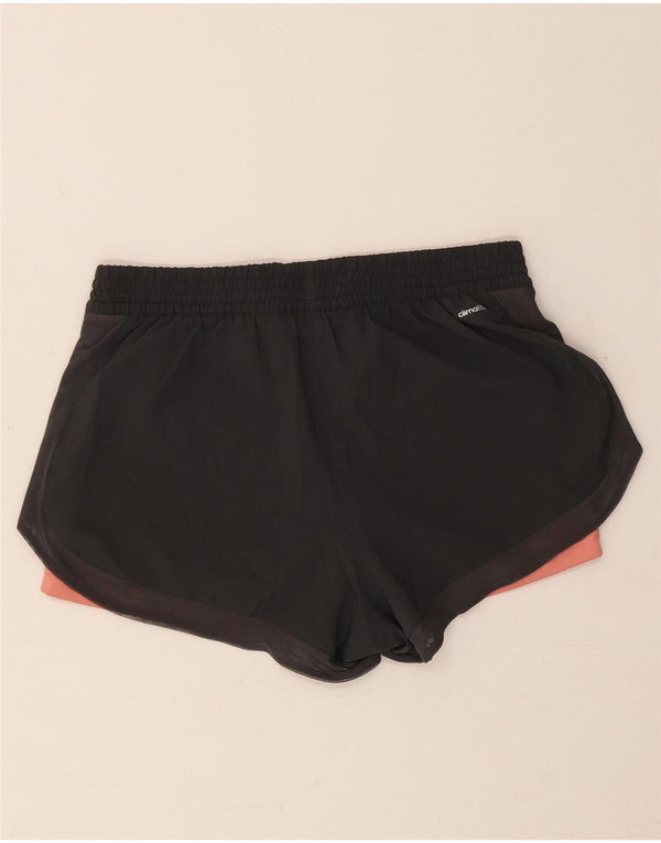 Adidas Womens Climalite Sport Shorts UK 8/10 Small Black Colourblock