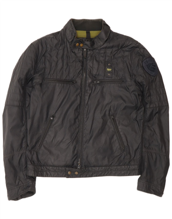 Blauer Mens Bomber Jacket UK 42 XL Black Polyamide