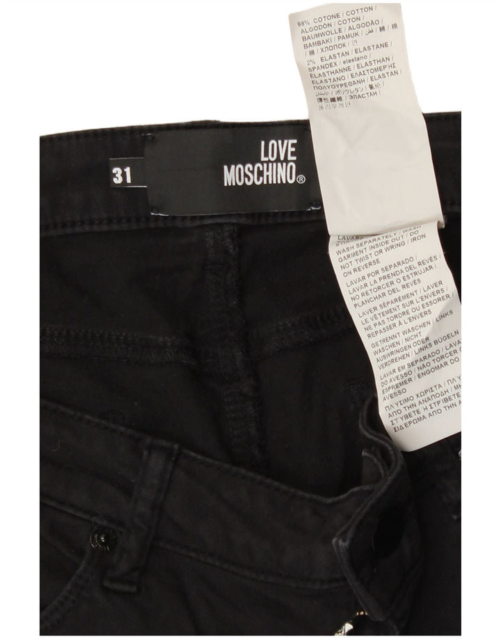 Moschino Womens Slim Jeans W31 L30 Black Cotton