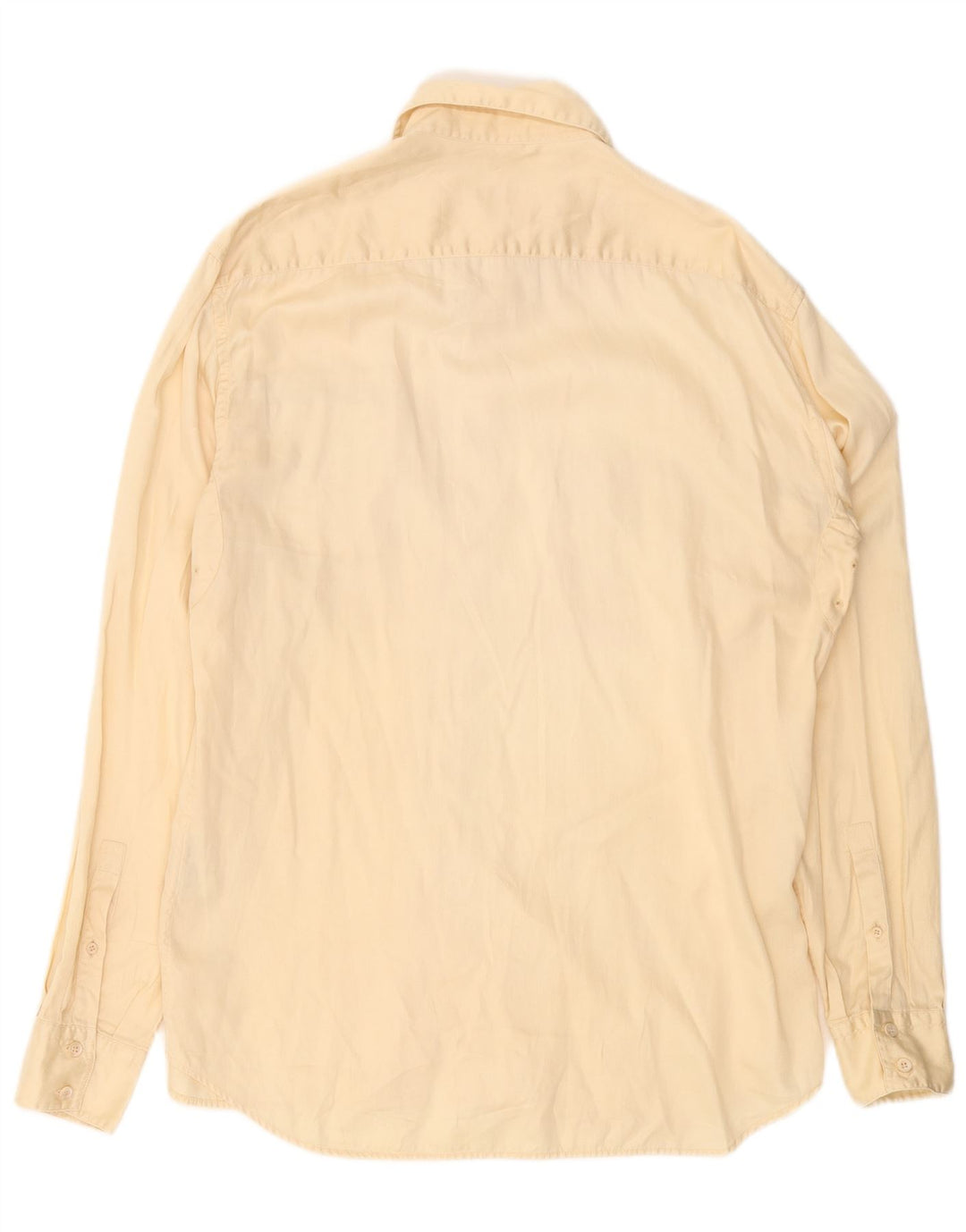 PRADA Mens Shirt Size 43 17 XL Yellow Cotton