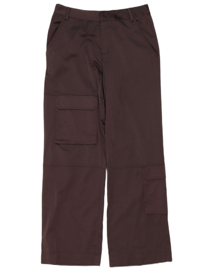 Zara Womens Wide Leg Cargo Trousers Medium W28 L32 Brown Polyester