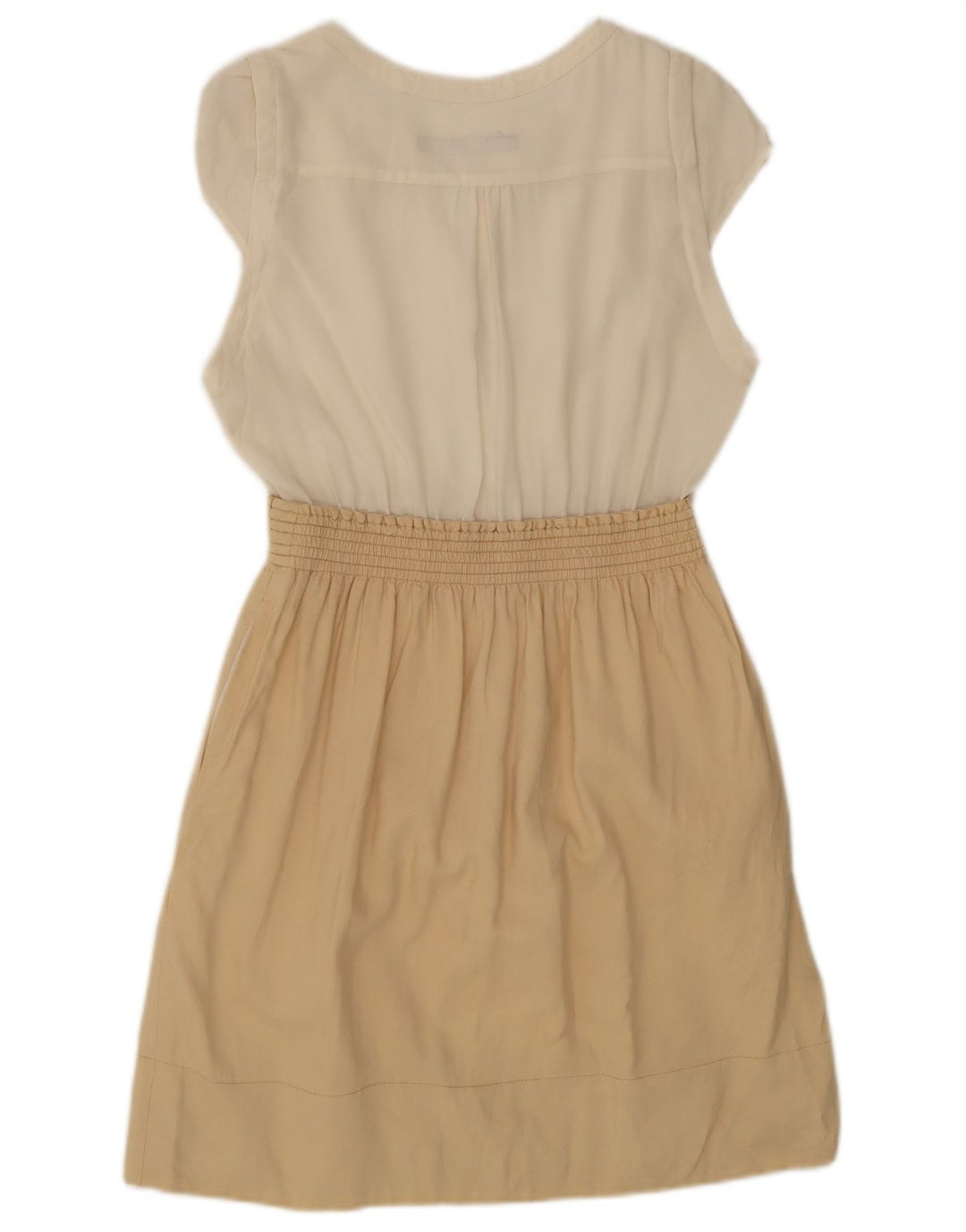 Zara Womens Basic Dress UK 12 Medium White Colourblock Polyester
