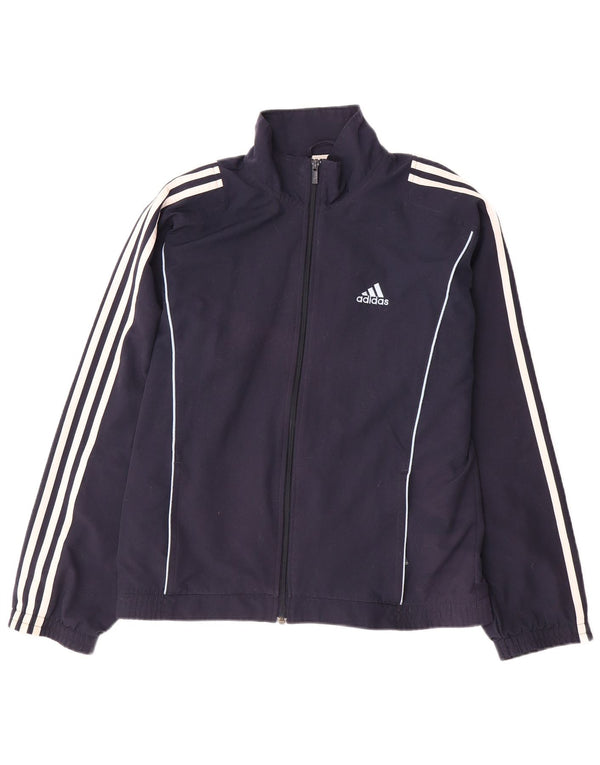 ADIDAS Mens Graphic Tracksuit Top Jacket UK 36/38 Small Navy Blue