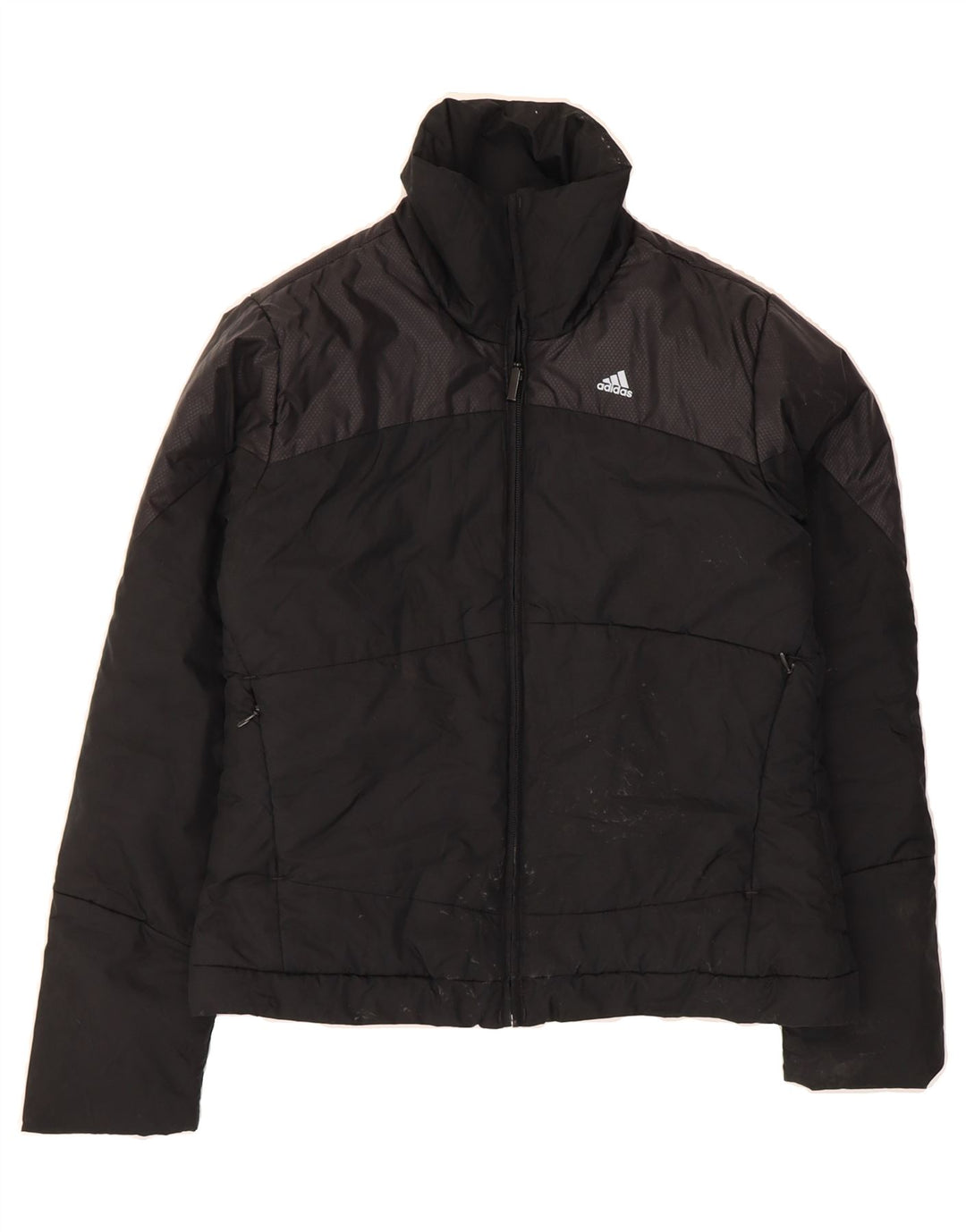 ADIDAS Womens Padded Jacket UK 12 Medium Black Colourblock Polyester Vintage Adidas and Second-Hand Adidas from Messina Hembry 