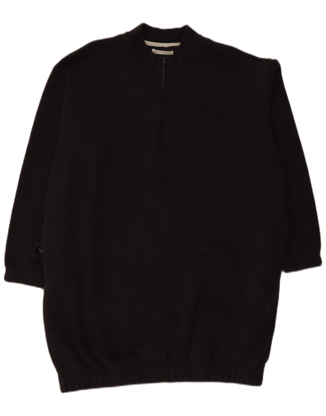 ADIDAS Womens Oversized Zip Neck Sweatshirt Jumper Dress UK 24/26 2XL Grey