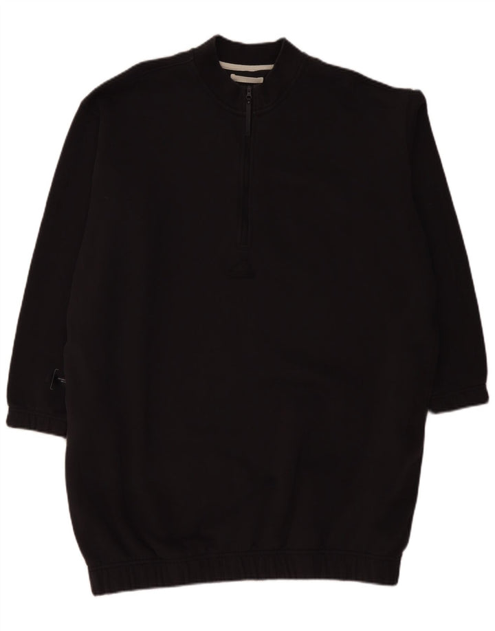 ADIDAS Womens Oversized Zip Neck Sweatshirt Jumper Dress UK 24/26 2XL Grey