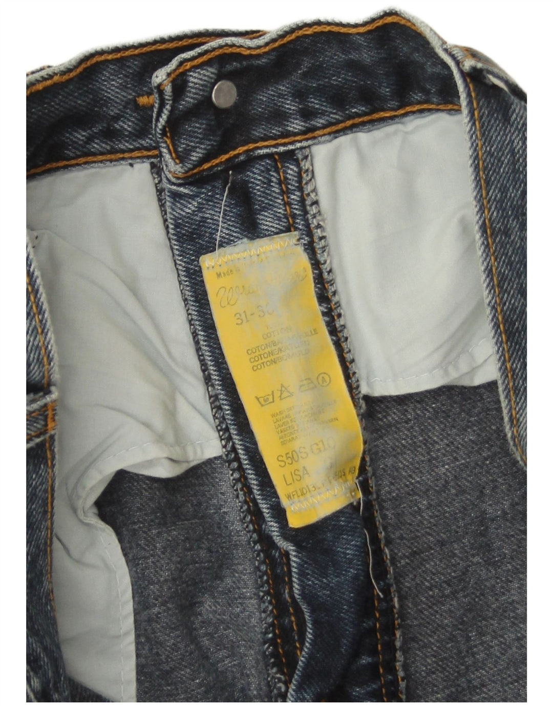 WRANGLER Womens High Waist Tapered Jeans W31 L30 Blue Cotton