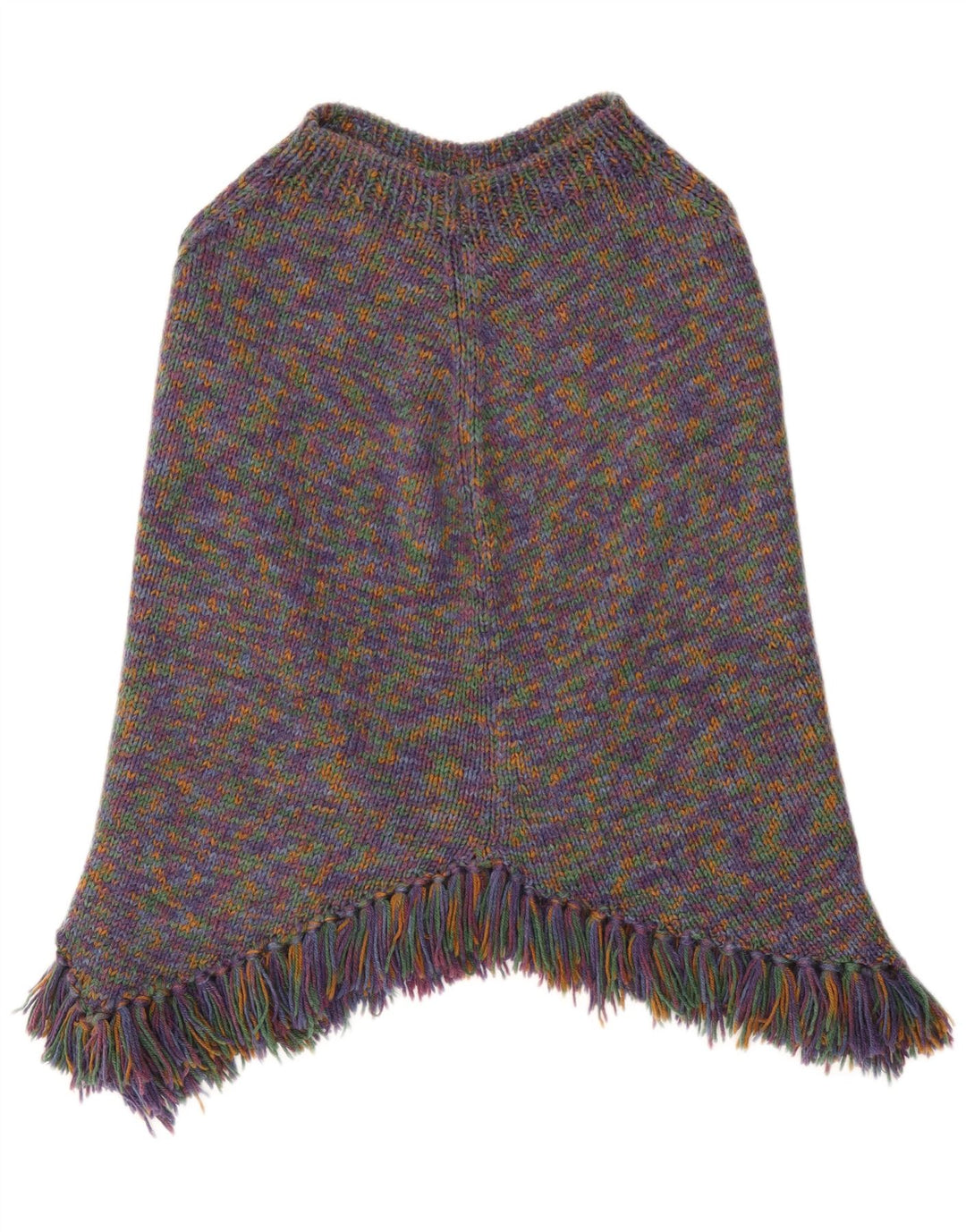 Vintage Womens Poncho Jumper UK 14 Large Multicoloured Flecked