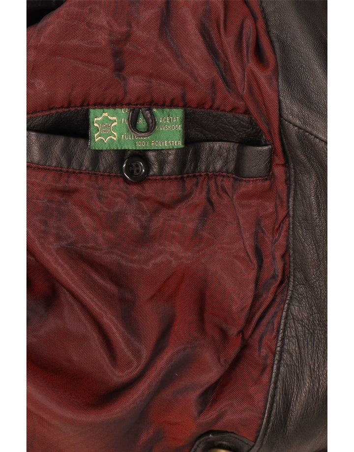 Paco Calvari Mens Leather Jacket IT 54 2XL Black
