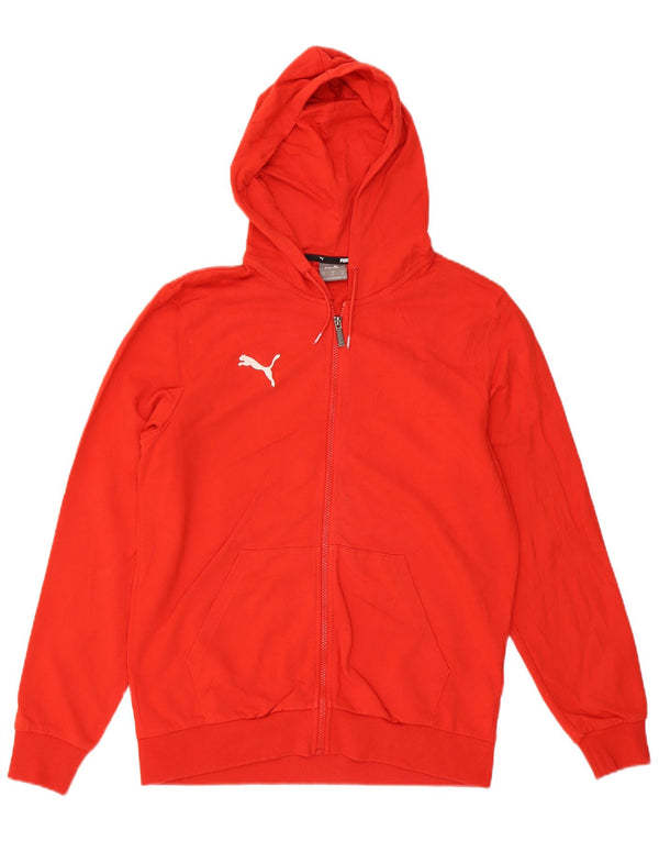 Puma Mens Zip Hoodie Sweater Medium Red Cotton