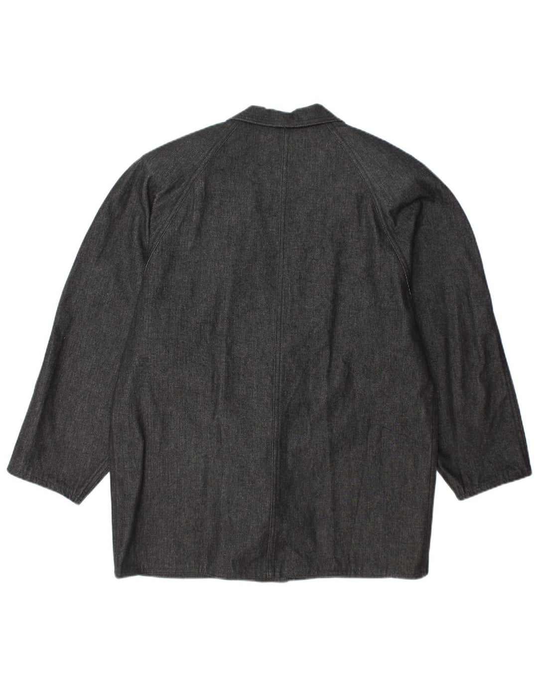 VINTAGE Womens Denim 1 Button Blazer Jacket UK 14 Large Grey