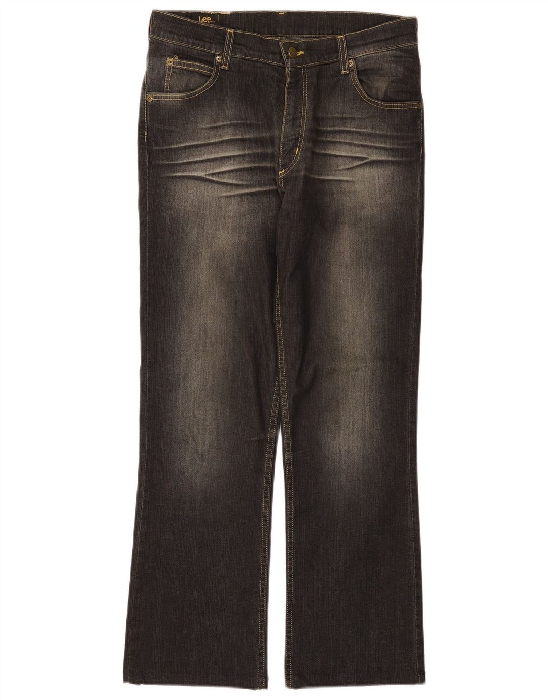 Lee Mens REED Straight Jeans W32 L28 Black Polyester