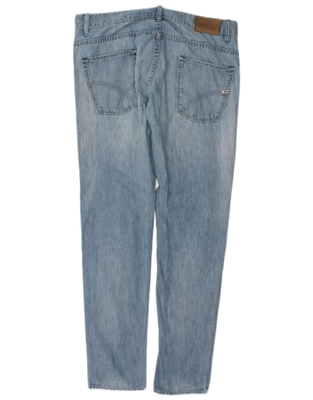 Gas Mens Distressed Slim Jeans W34 L32 Blue Cotton