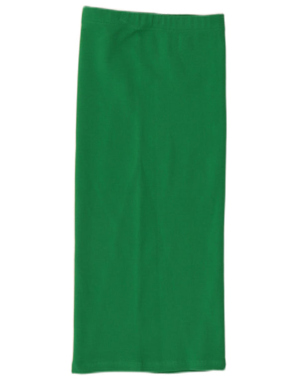 Zara Womens Midi Skirt Medium W28 Green Cotton