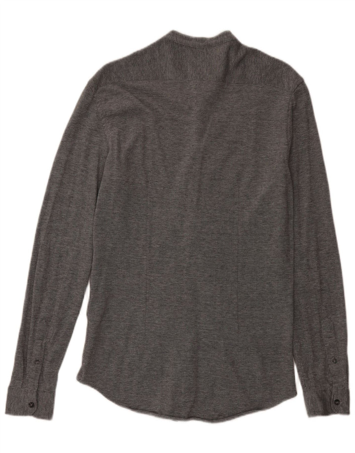 Zara Mens Slim Fit Shirt Medium Grey Cotton
