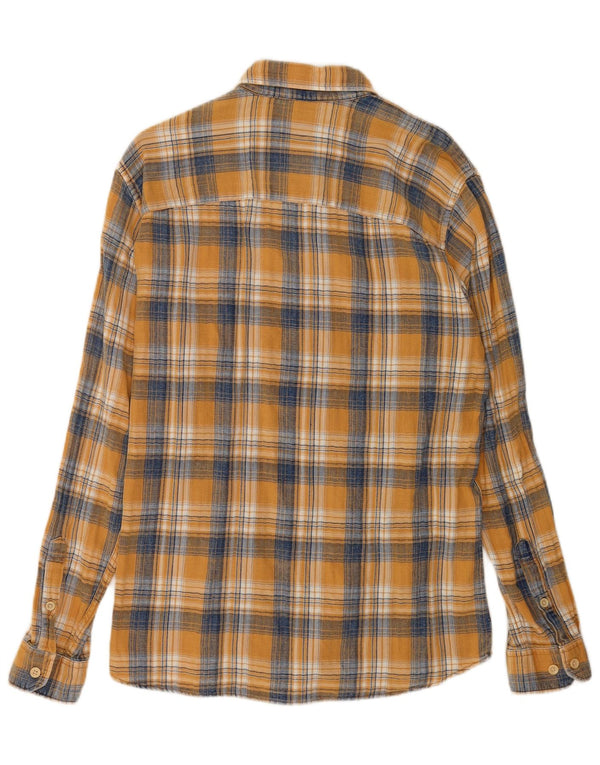 Jack & Jones Mens Flannel Shirt Large Yellow Check Cotton
