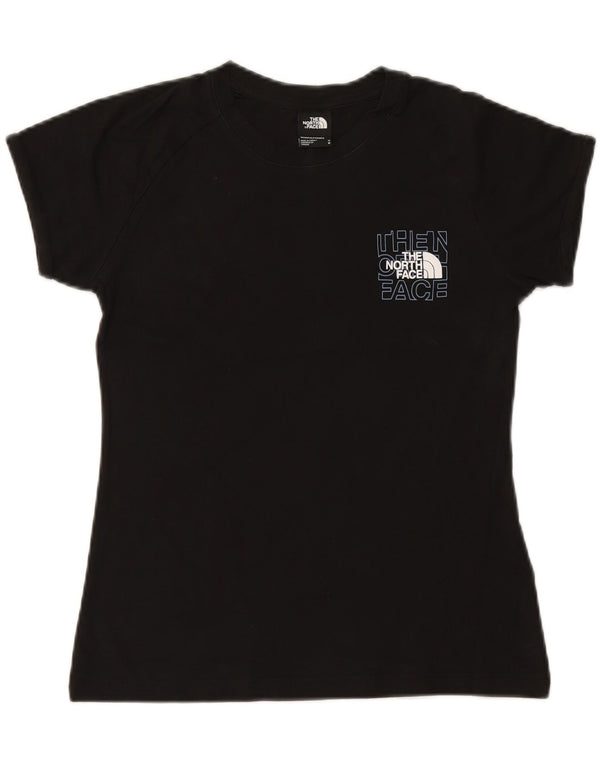 THE NORTH FACE Womens Graphic T-Shirt Top UK 14 Medium Black Cotton