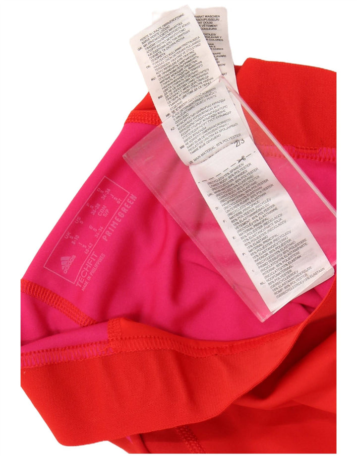 ADIDAS Womens Tech Fit Graphic Leggings UK 8/10 Small  Red Polka Dot