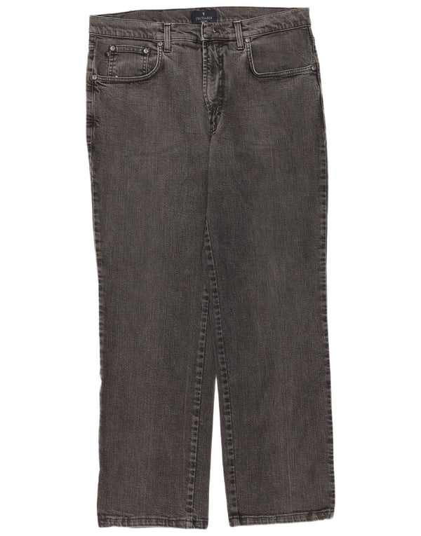 TRUSSARDI Mens Straight Jeans W36 L29 Grey Cotton