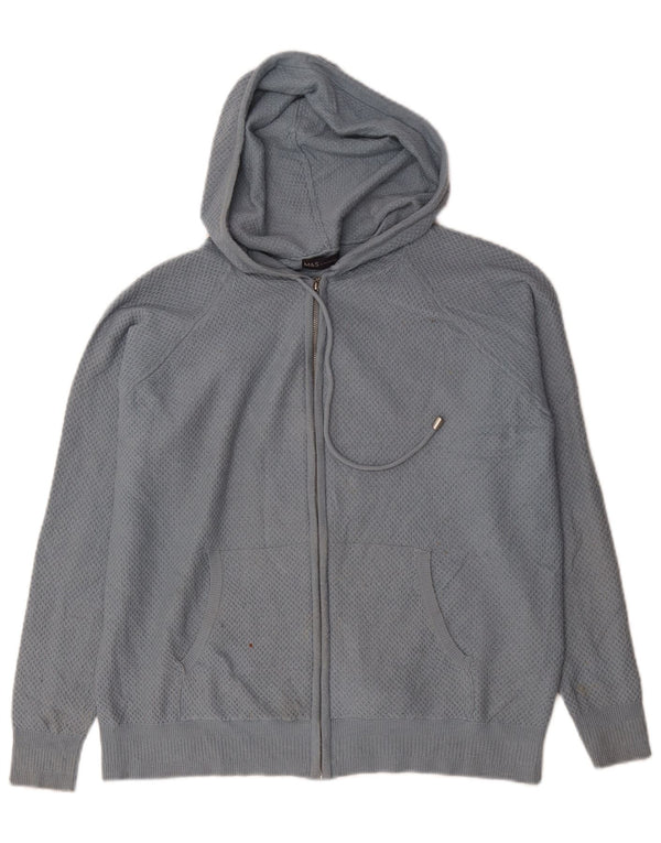 Marks & Spencer Mens Hooded Cardigan Sweater Medium Blue Viscose