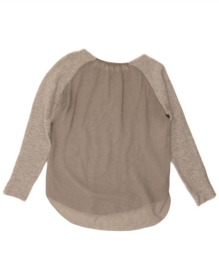 Zara Womens Top Long Sleeve UK 12 Medium Grey