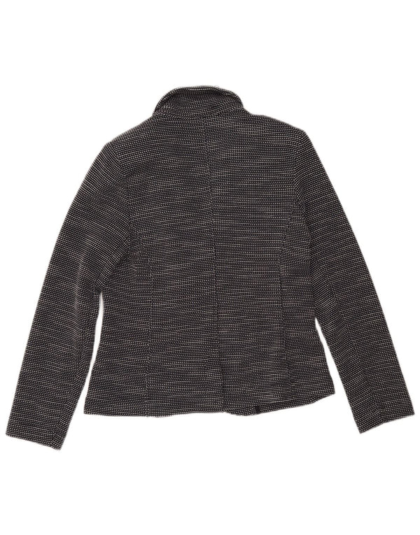 WHISTLES Womens 2 Button Blazer Jacket UK 10 Small Black Striped Cotton