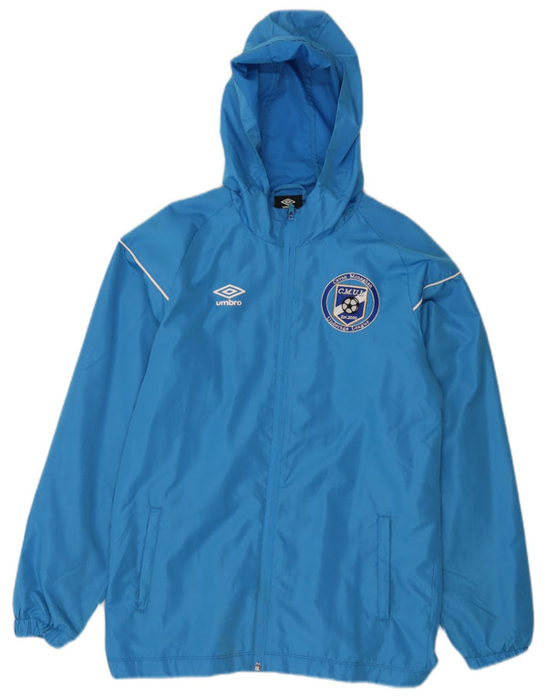 UMBRO Boys Hooded Tracksuit Top Jacket 13-14 Years XL Blue Polyester