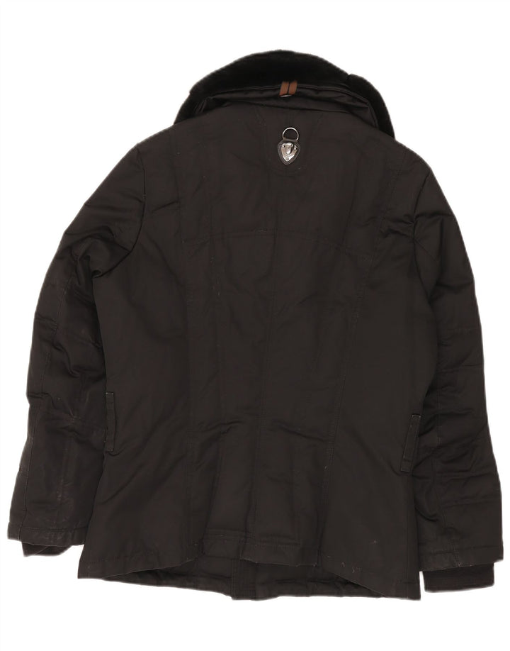 PIERO GUIDI Womens Oversized Padded Jacket UK 10 Small Black Cotton