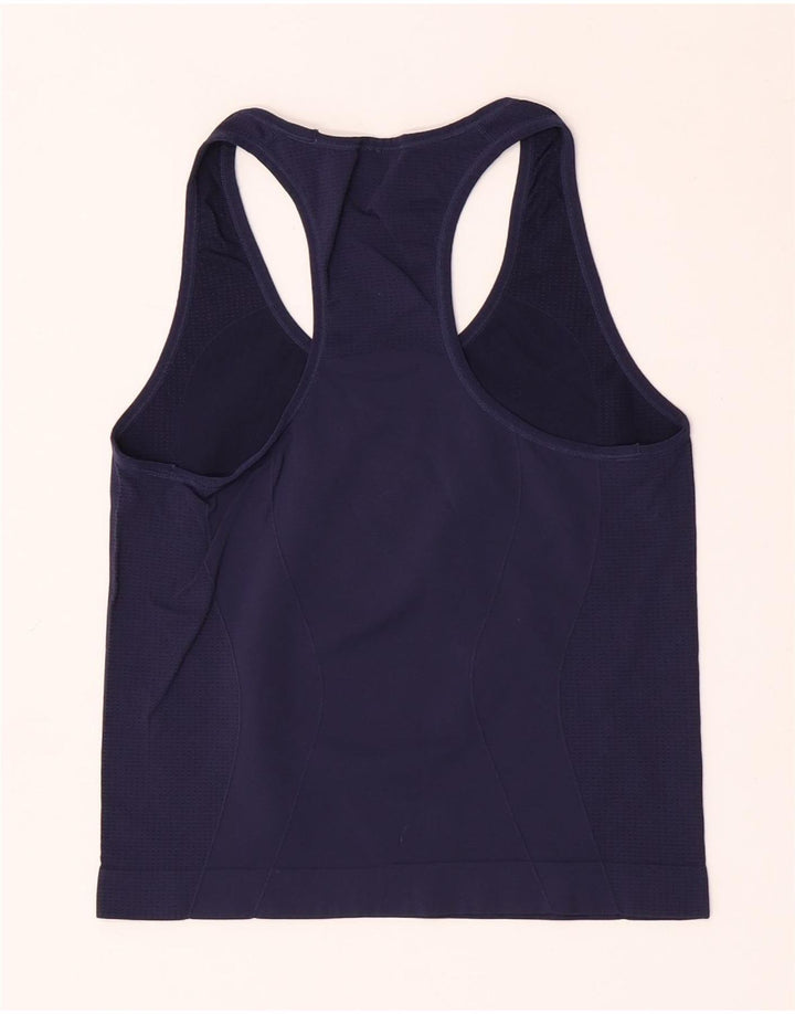 Puma Womens Crop Vest Top UK 12 Medium Navy Blue