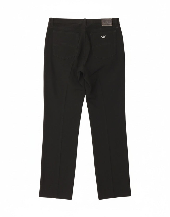 ARMANI Womens Straight Casual Trousers W30 L30 Black Polyester Vintage Armani and Second-Hand Armani from Messina Hembry 