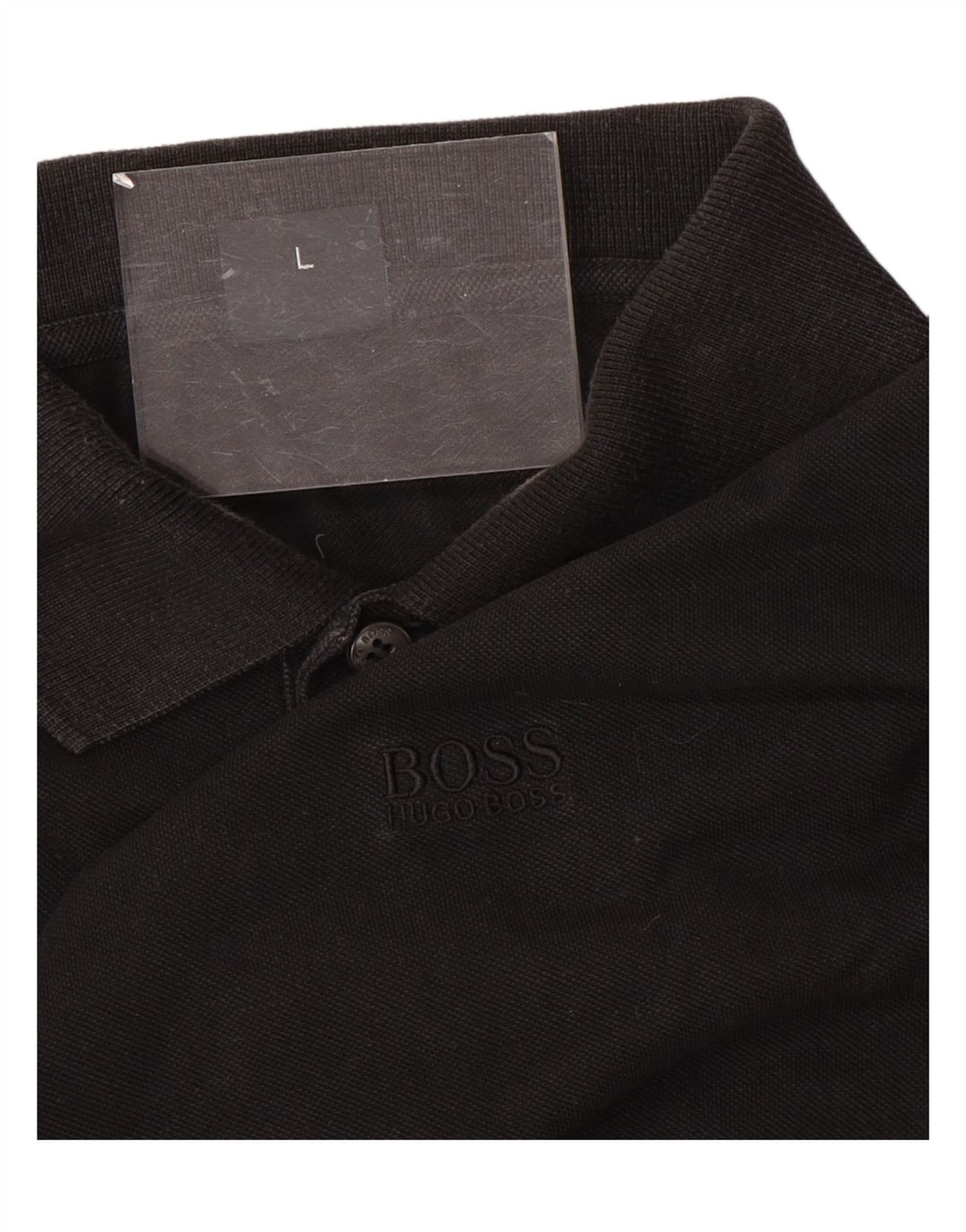 Hugo Boss Mens Polo Shirt Large Black Cotton
