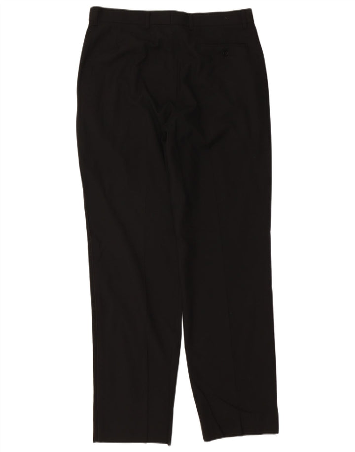 Marks & Spencer Mens Tapered Chino Trousers W34 L33 Black Polyester