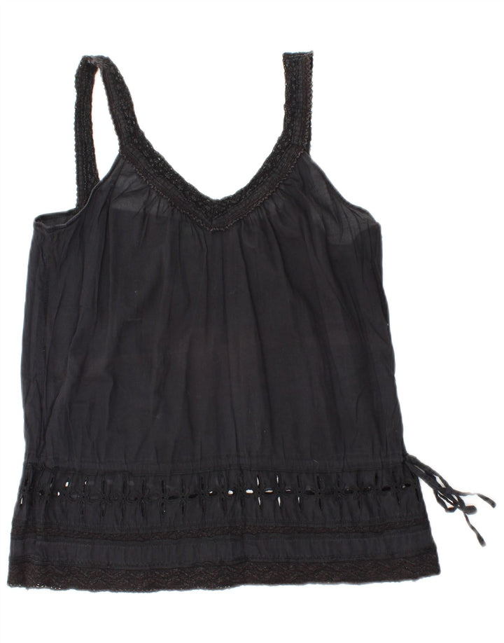 BENETTON Womens Cami Top UK 10 Small Black
