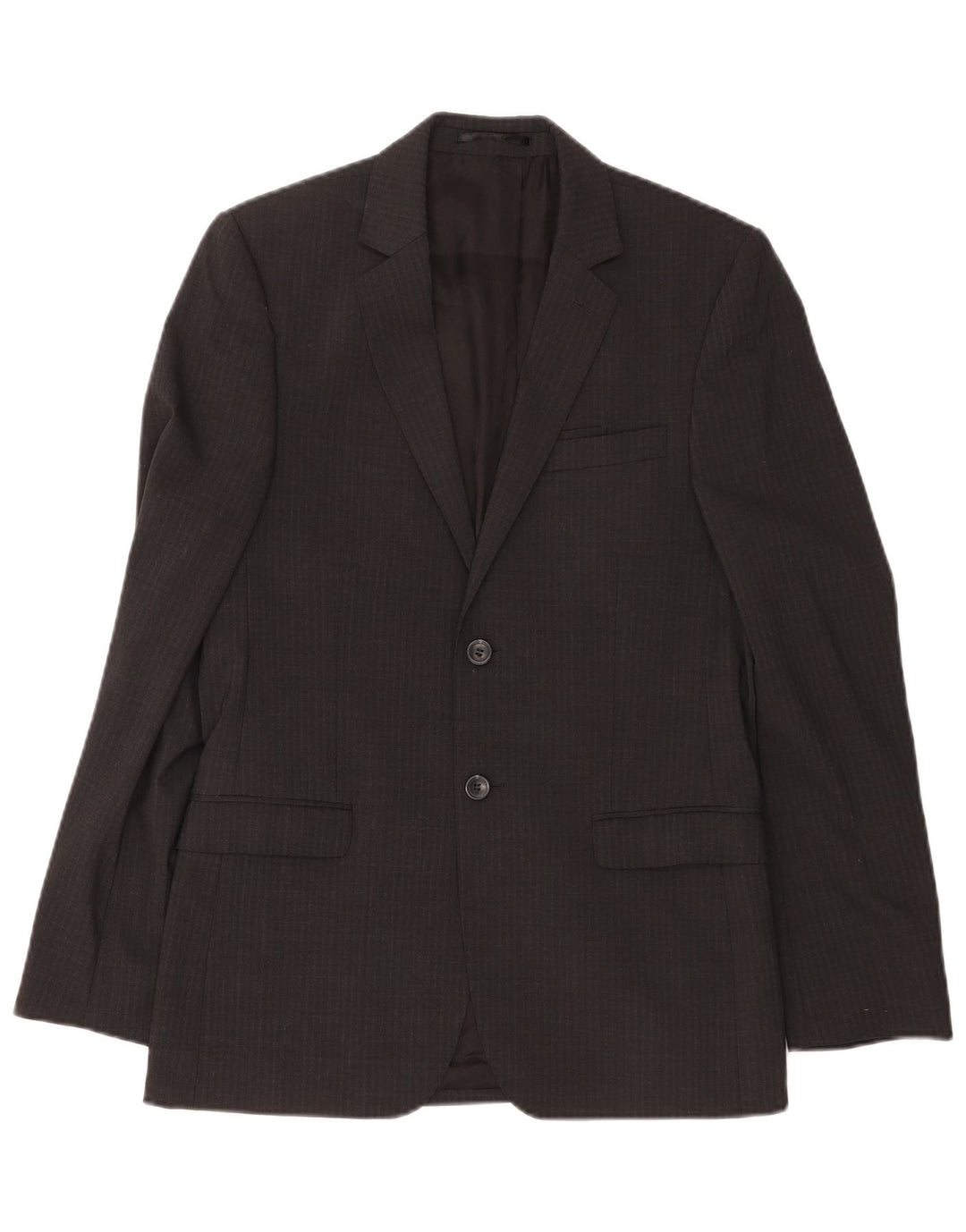 Dkny Mens 2 Button Blazer Jacket UK 38 Medium Grey Pinstripe Wool