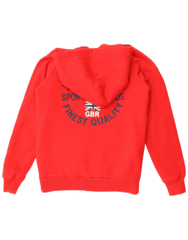 Jack Wills Womens Graphic Zip Hoodie Sweater UK 10 Small Red Cotton