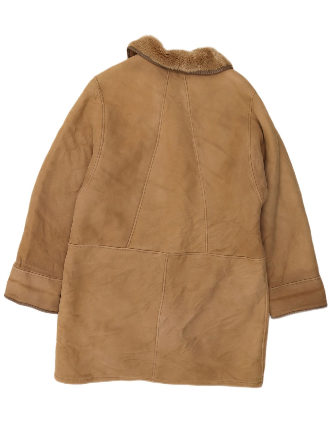 Persona Womens Shearling Coat Size 21 Medium Beige Shearling