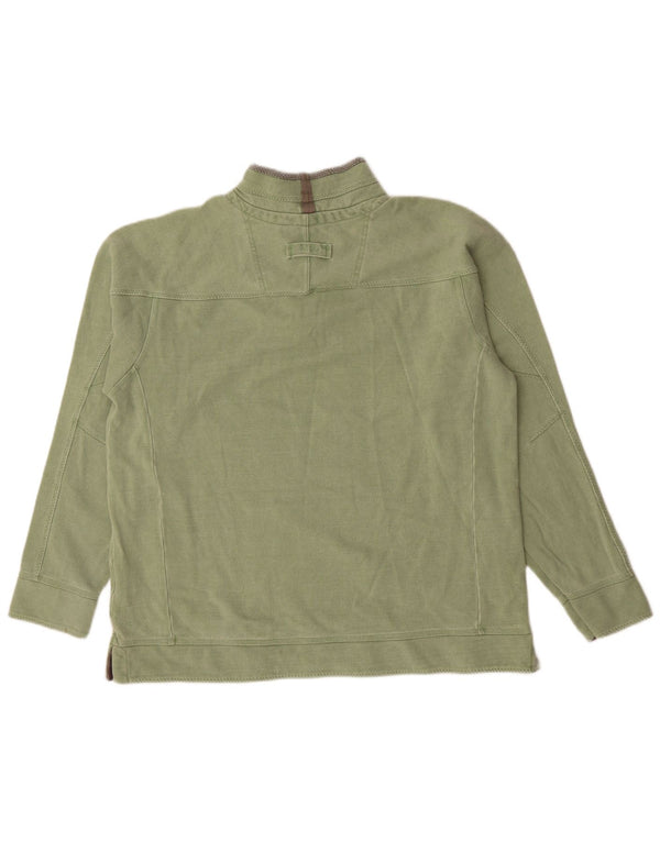 Fat Face Mens Zip Neck Sweatshirt Jumper Large Khaki Cotton